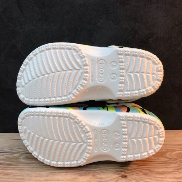 Colorful Women’s Clog Shoes with Tropical Charms - Blue/Multicolor - Picture 9 of 10